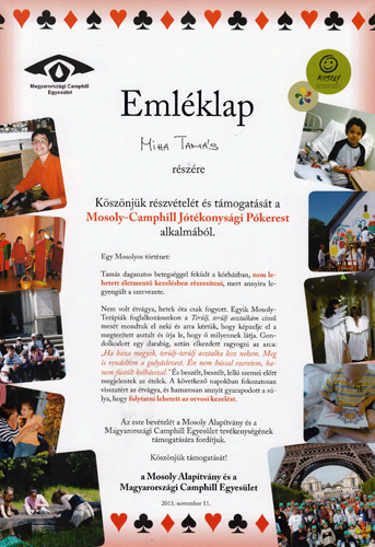 Mosoly-Camphill J&oacute;t&eacute;konys&aacute;gi P&oacute;kerest Eml&eacute;klap